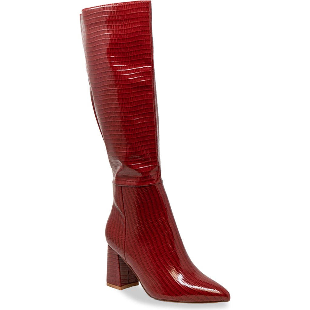 Chase & Chloe Chase And Chloe Croc Embossed Knee High Boot