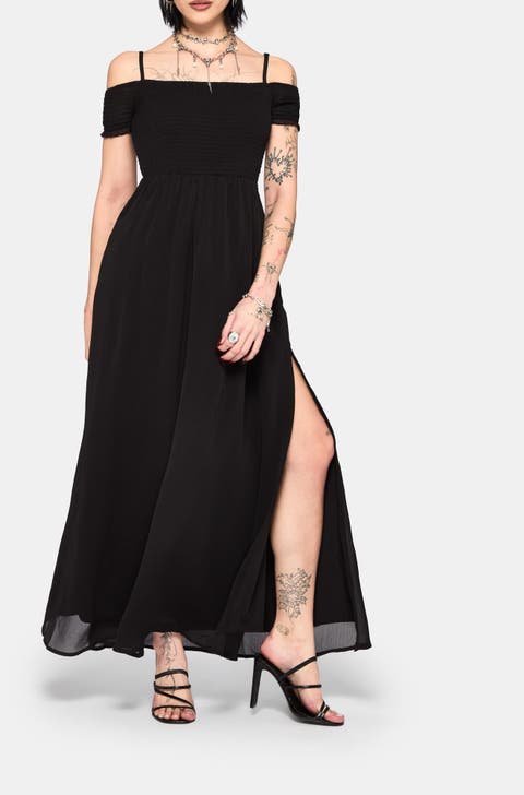Mircalla Shirred Bardot Maxi Dress