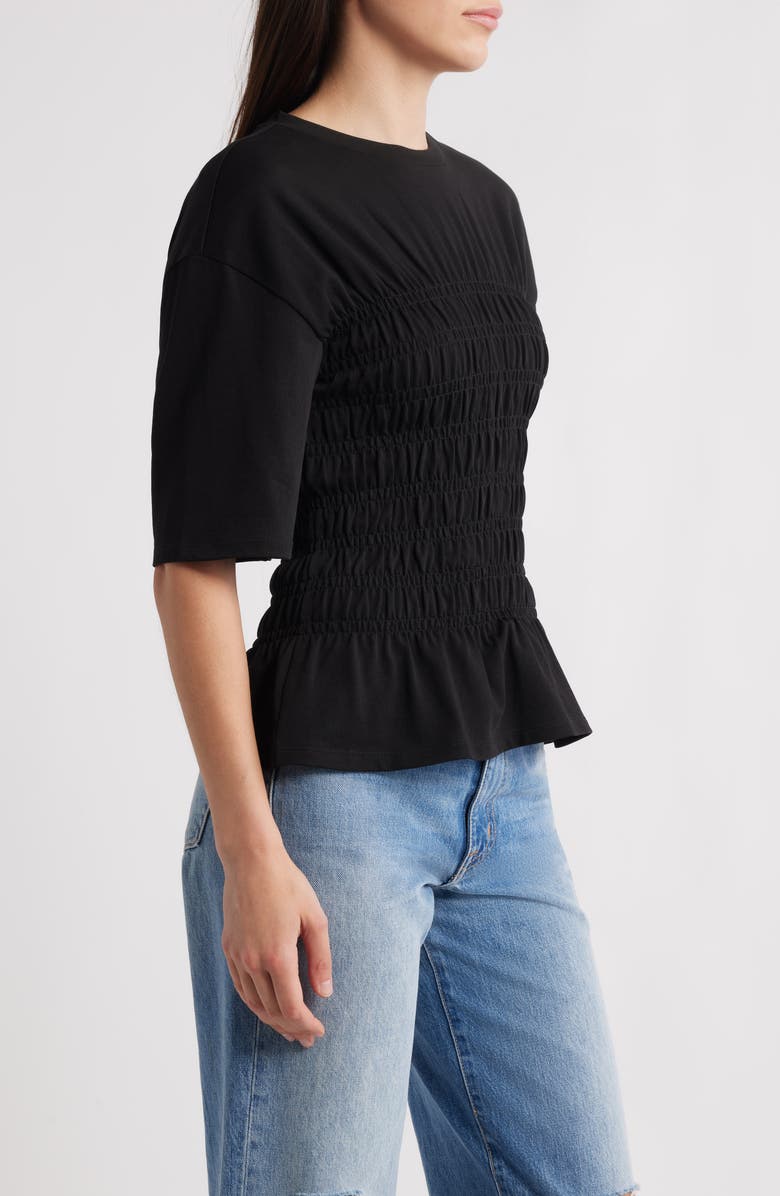 & Other Stories Smocked Top, Alternate, color, Black Dark