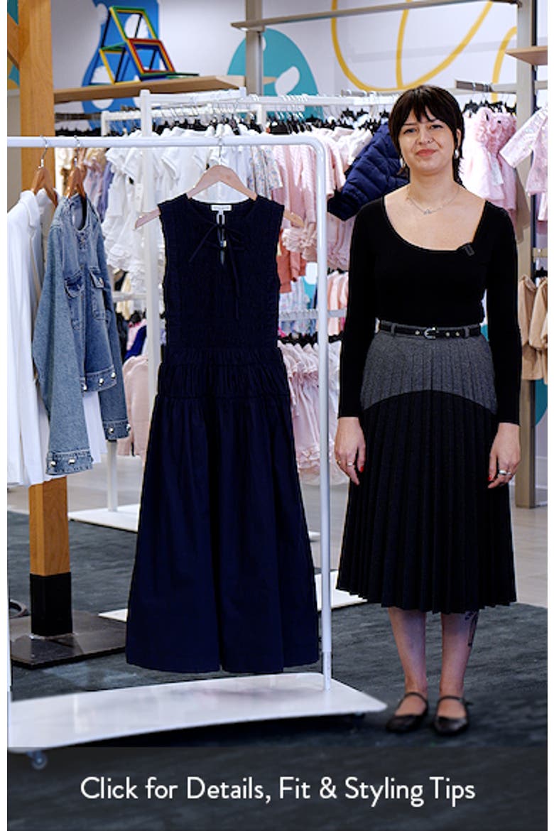 Tie Front Smock Waist Midi Dress video