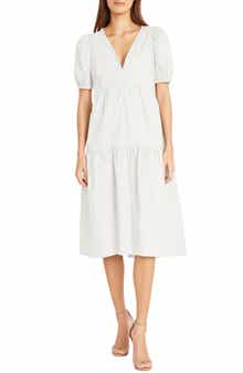 DONNA MORGAN FOR MAGGY Solid Cotton Midi Dress