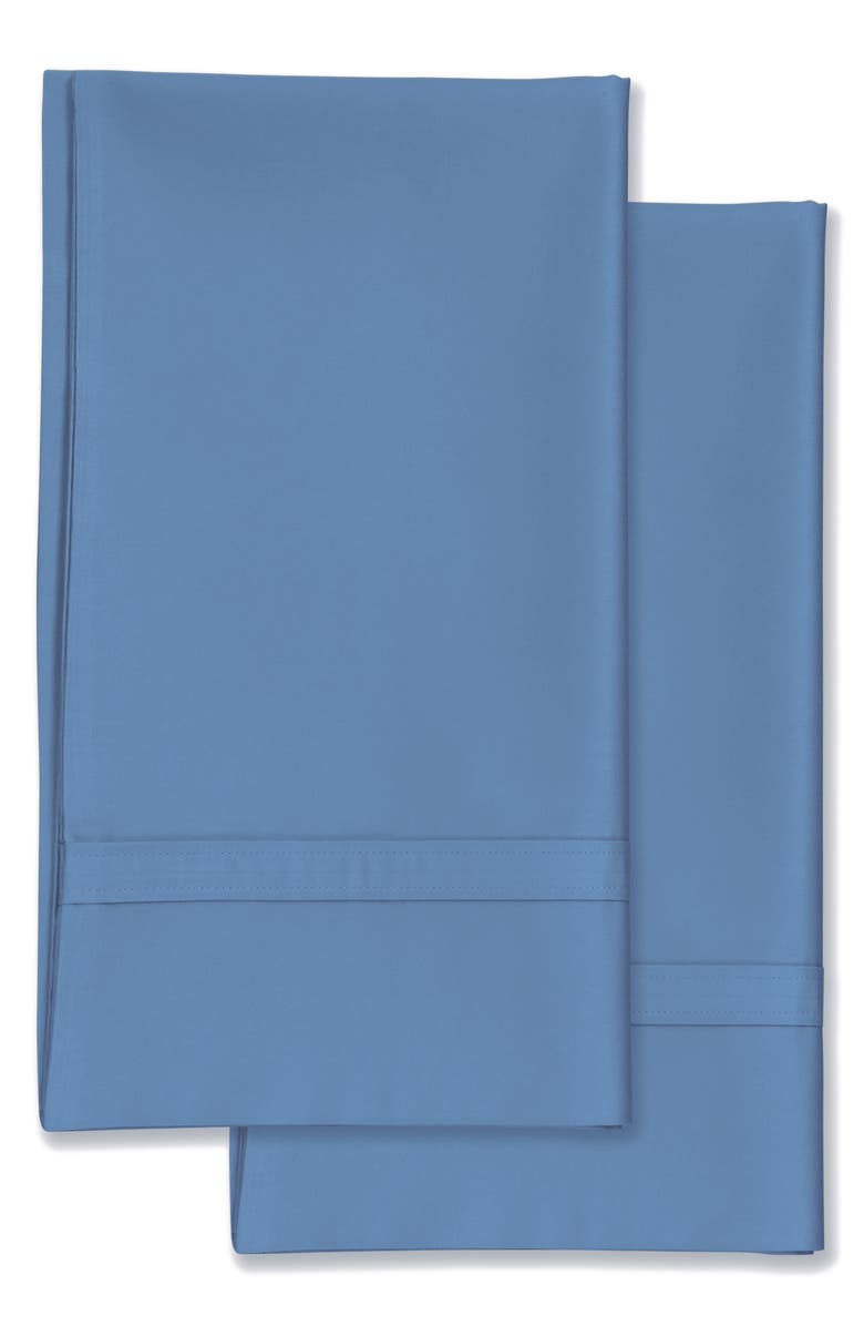 AZORES HOME 300 Thread Count Cotton Percale Pillowcase Set, Main, color, Sky Blue