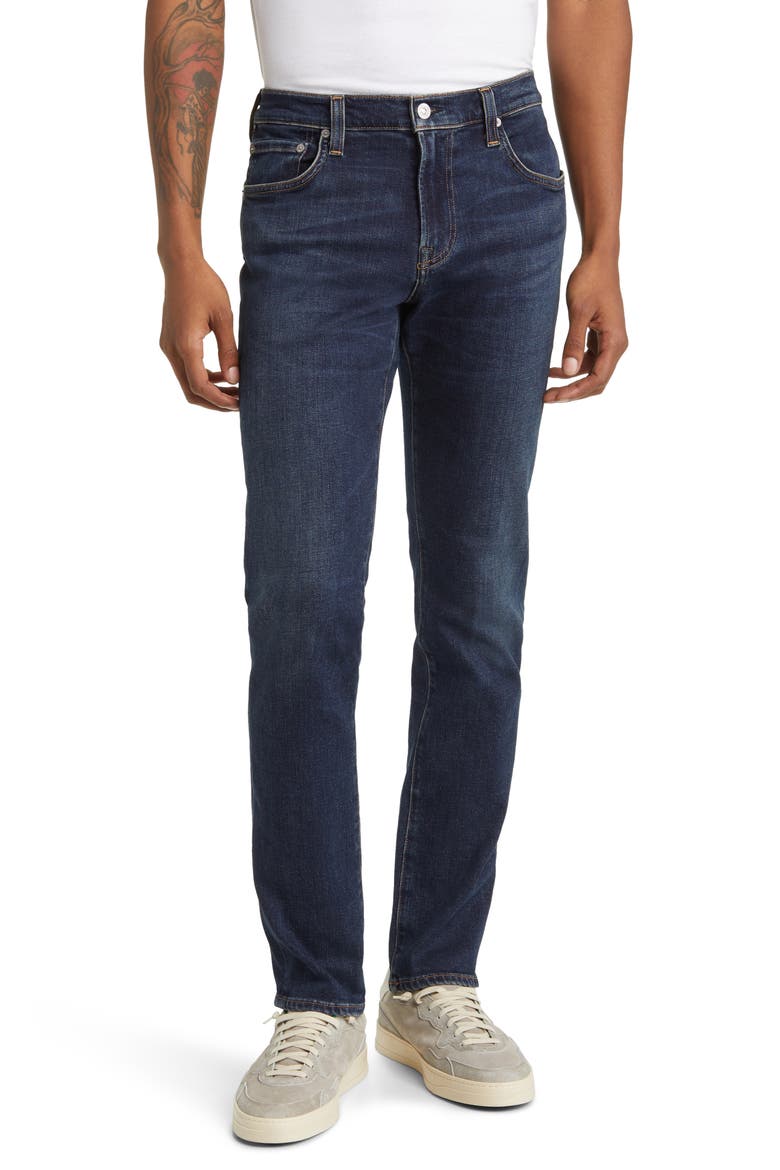London Slim Taper Fit Stretch Cotton & Cashmere Jeans, Main, color, PROSPECT