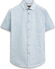 Bugatchi Miles OoohCotton® Floral Short Sleeve Button-Up Shirt