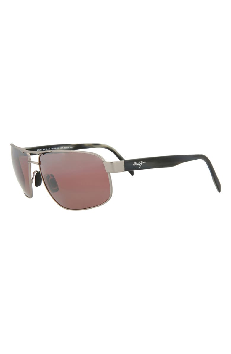 Maui Jim 63mm Polarized Metal Frame Sunglasses, Alternate, color, Grey Grey Rose