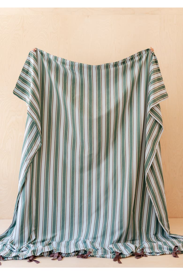 Cotton Striped Bedding Set, Alternate, color, Blue Stripe