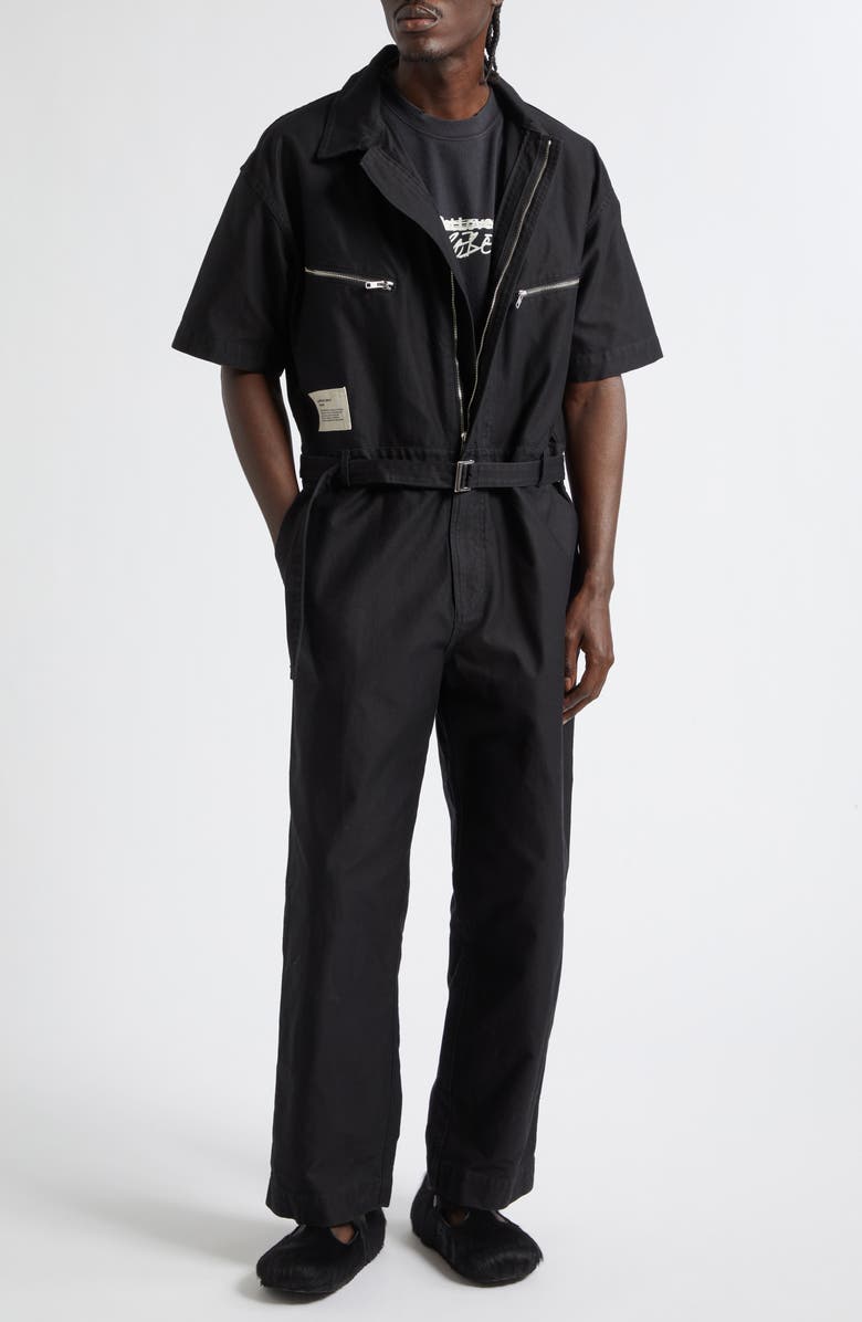 SONG FOR THE MUTE x Birkenstock The Rebel Washed Drill Jumpsuit, Main, color, Black