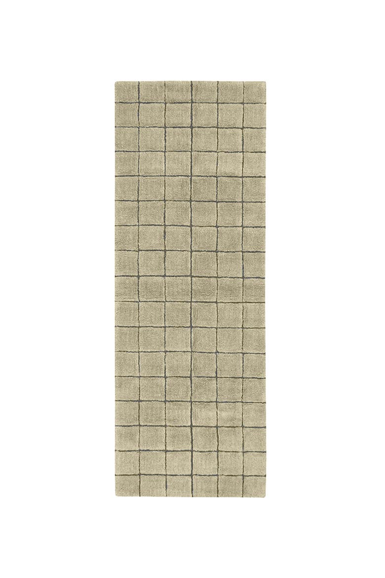 Woolable Rug Runner  Mosaic, Main, color, Moss wool, Dark grey,Natural