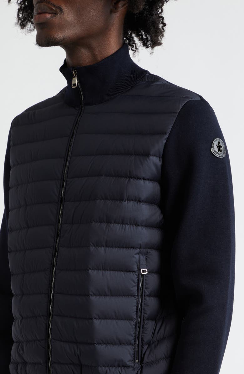 Moncler Down Puffer Front Zip Cardigan, Alternate, color, 