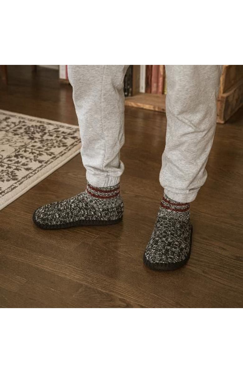 MUK LUKS Cuff Bootie Slipper, Alternate, color, Ebony/Chianti