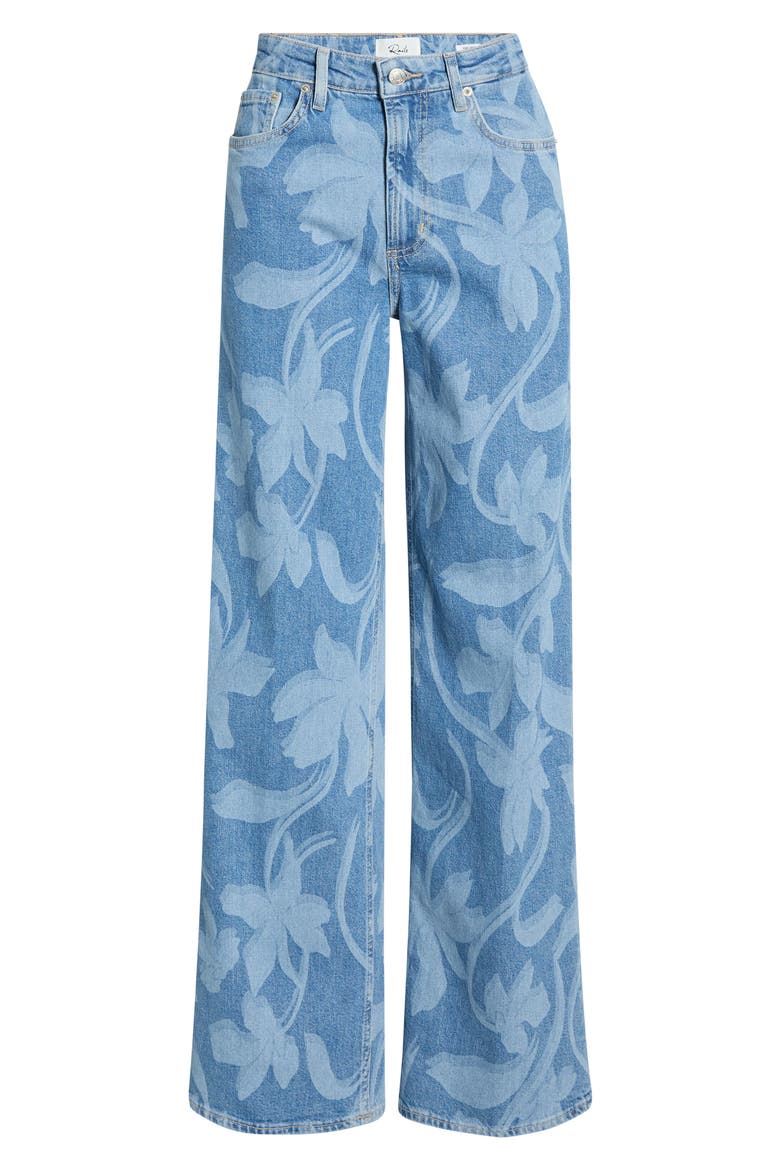 Getty High Waist Wide Leg Jeans, Alternate, color, FLORAL LASER