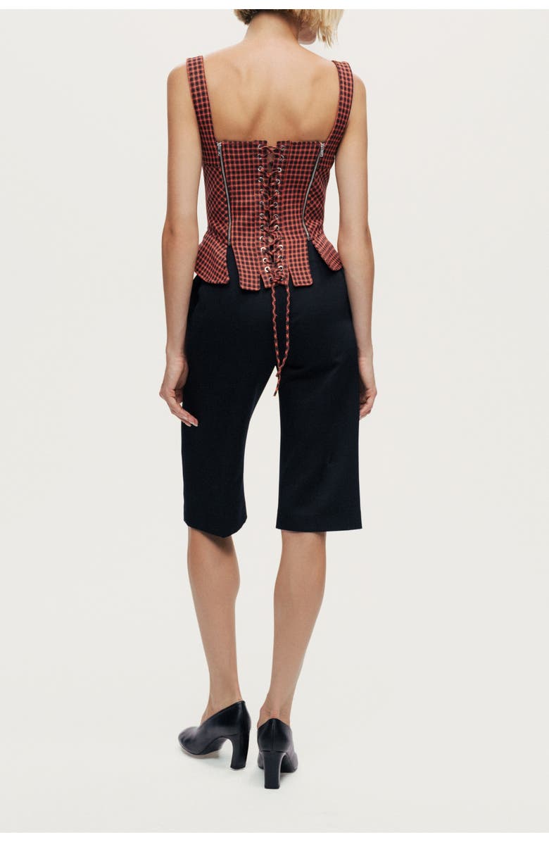 Nocturne Checked Buckle Strap Corset Top, Alternate, color, Multi-Colored