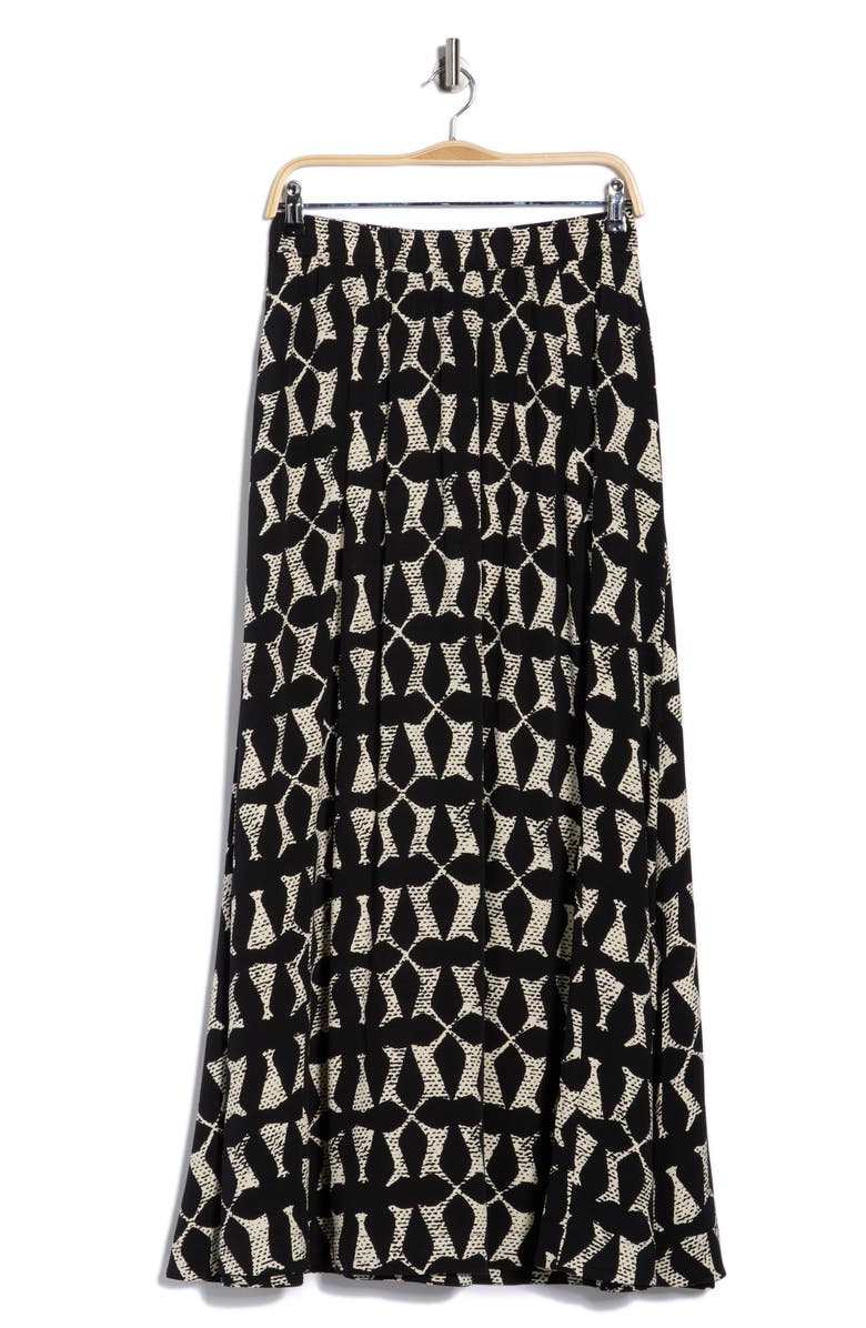 Melrose and Market Romantic Maxi Skirt, Alternate, color, Black- Ivory Dane Geo