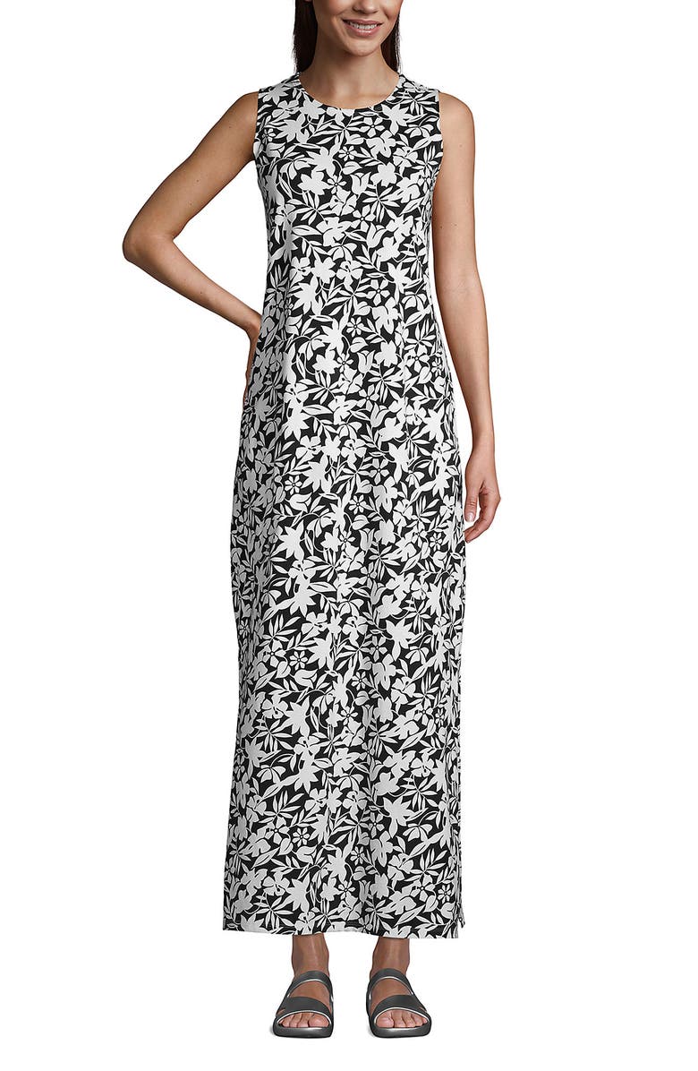 Lands' End Cotton Jersey Sleeveless Swim Cover-up Maxi Dress, Main, color, 