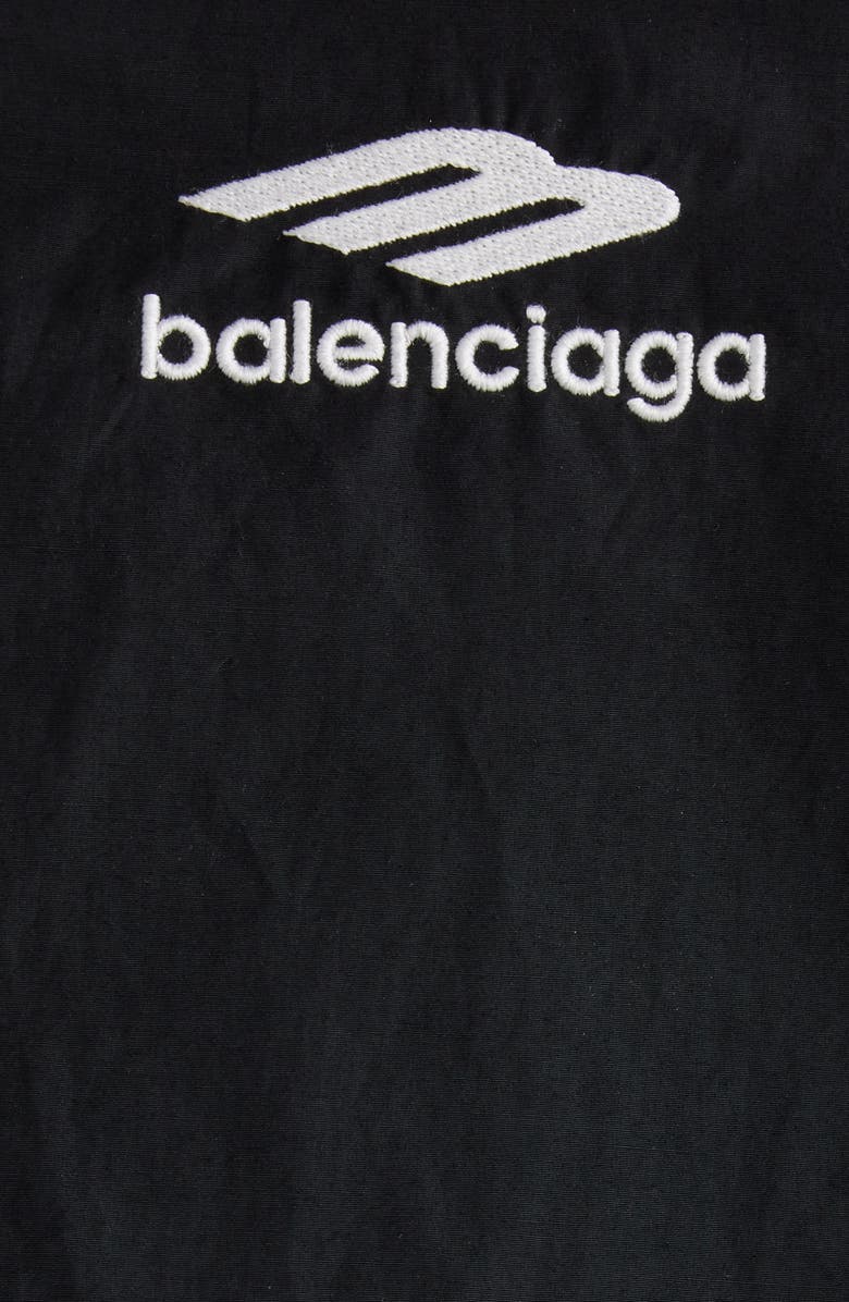Balenciaga 3B Sports Icon Off the Shoulder Track Jacket, Alternate, color, Black