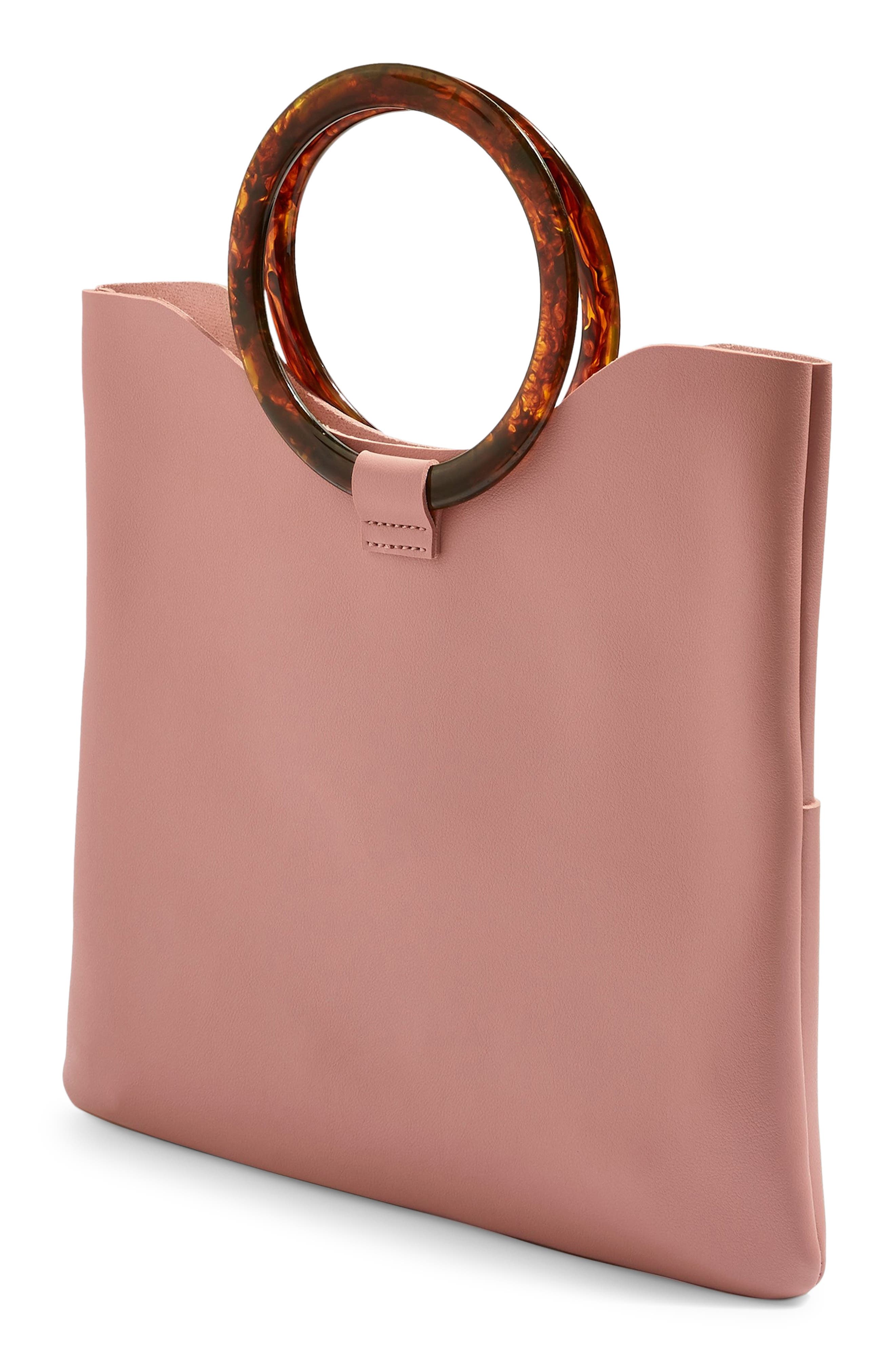 Topshop Cookie Faux Leather Clutch, Alternate, color, 