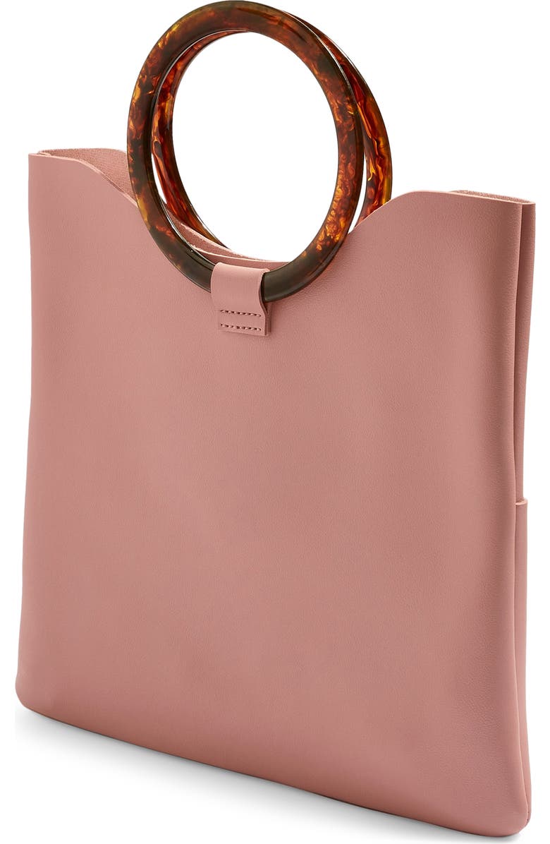 Topshop Cookie Faux Leather Clutch, Alternate, color,