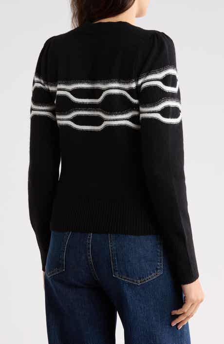 Horizontal Line Crewneck Sweater