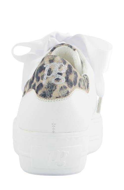Paul Green Blakely Platform Sneaker In White Almond Combo