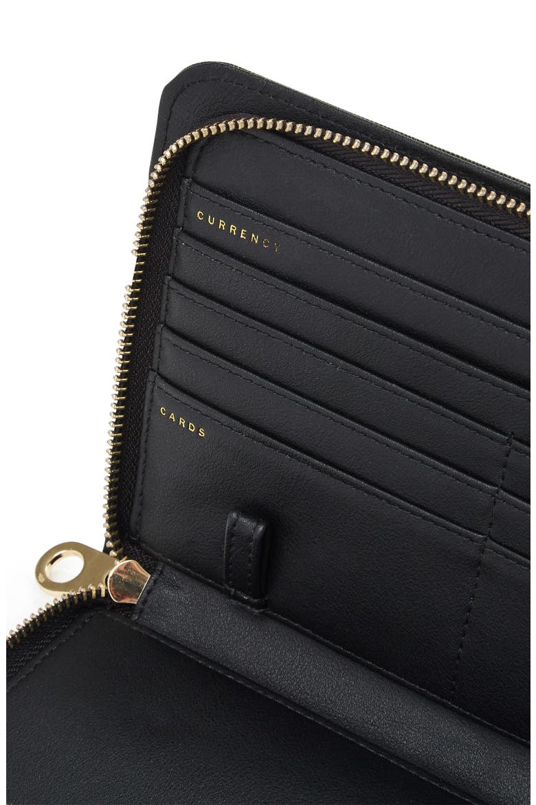 Faux Leather RFID Travel Wallet, Alternate, color, BLACK