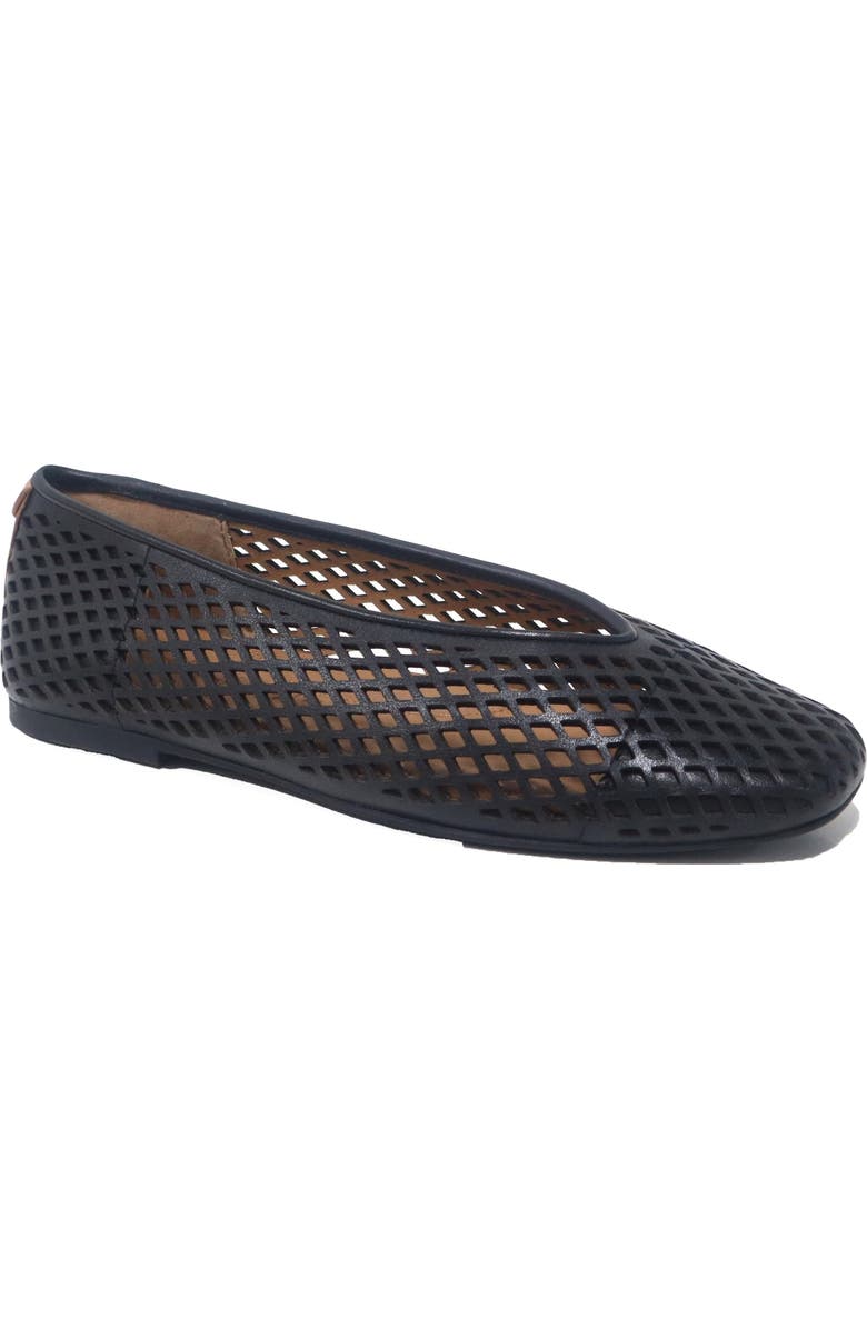 Gentle Souls Willow Perf Ballet Flat, Main, color, Black Leather
