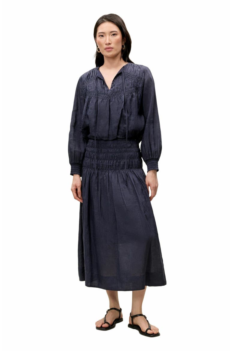Anya Ramie Blouse, Main, color, NAVY