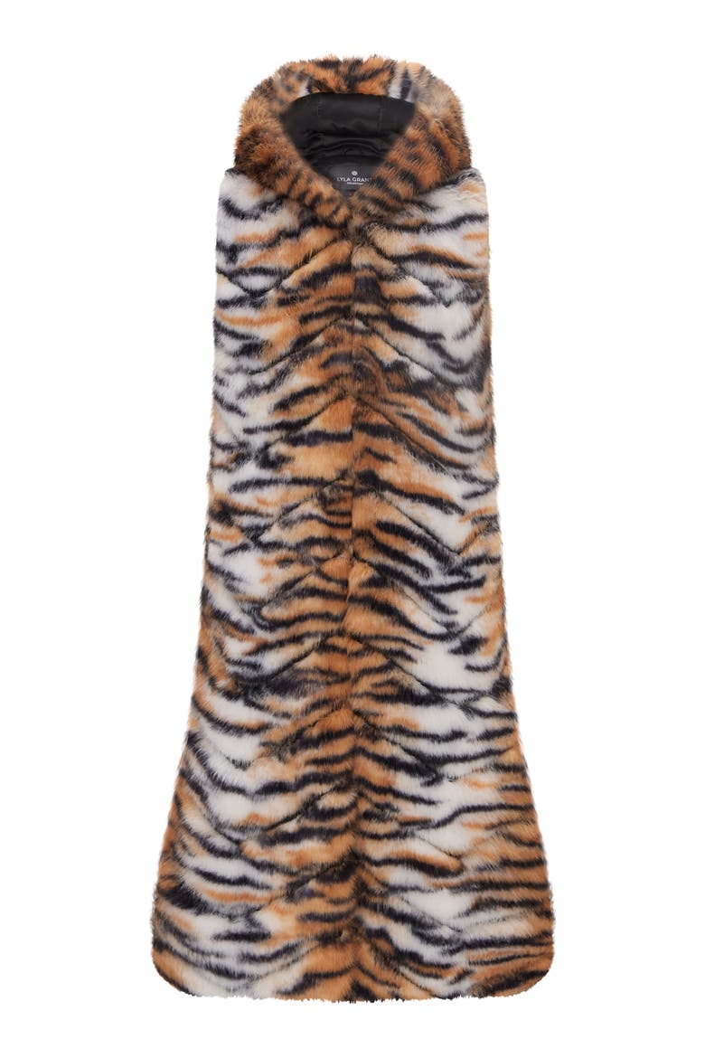 Fur-Free Fox (Faux Fur) Hooded Vest, Alternate, color, TGR