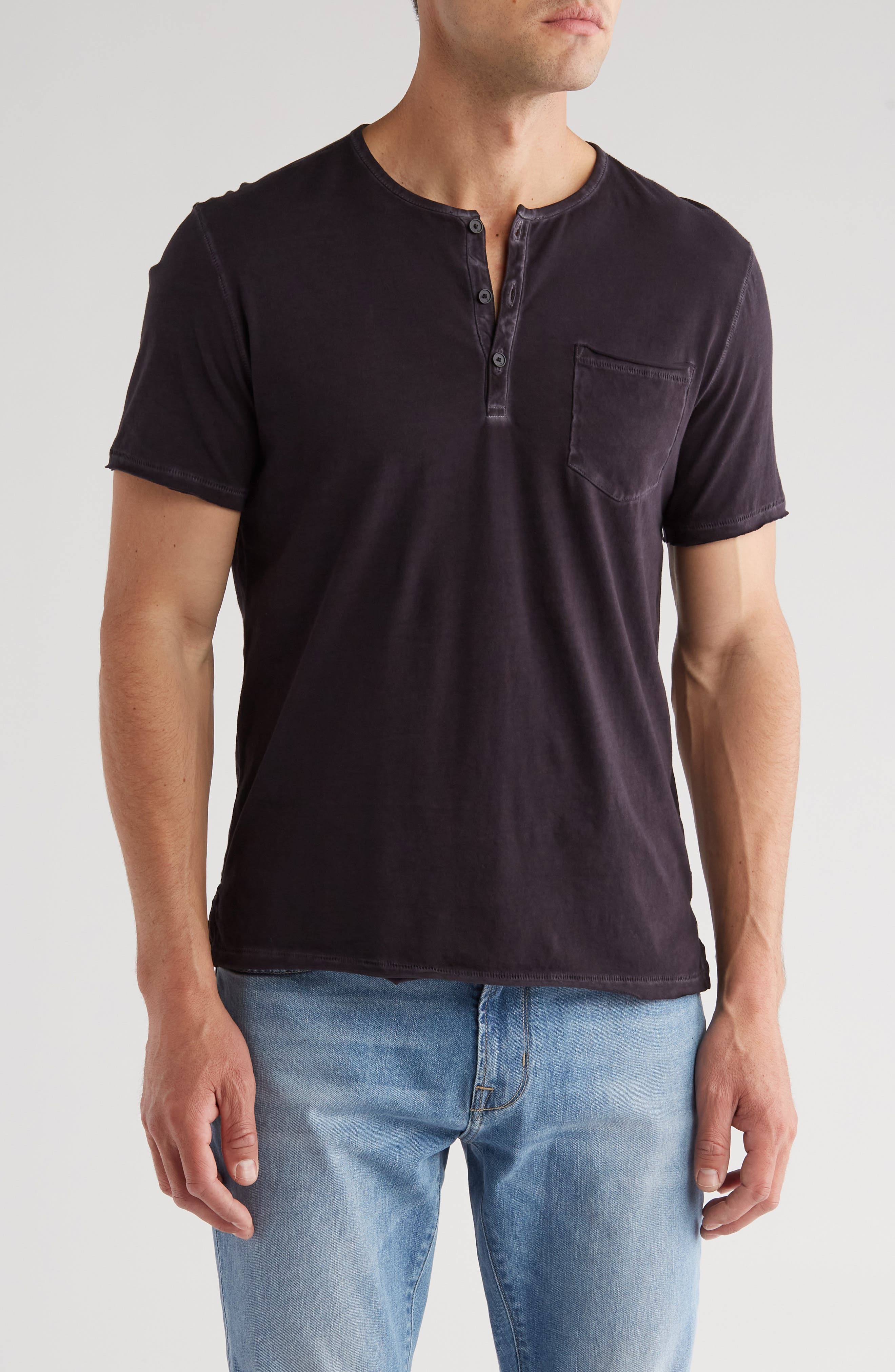 John Varvatos Sublime Wash Cotton Henley