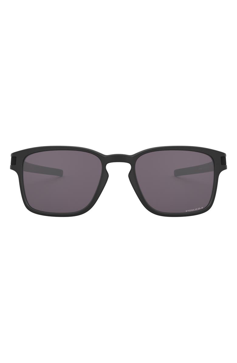 Oakley Latch 55mm Prizm<sup>™</sup> Rectangular Sunglasses, Main, color, Black