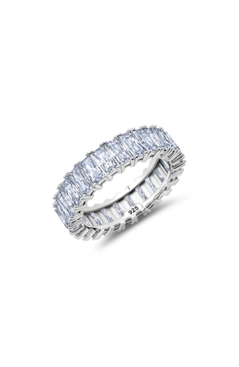 Crislu Baguette Cut Eternity Band Ring, Main, color, 