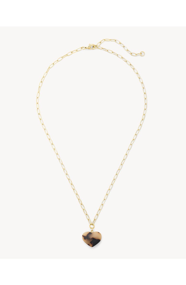 MACHETE Mini Heart Pendant Necklace, Main, color, Blonde Tortoise