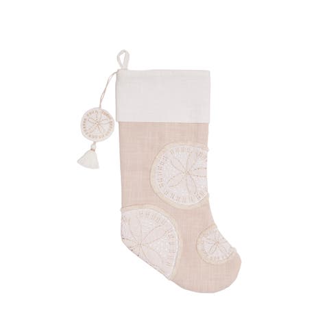 Gold Coast Sand Dollars 100% Cotton Hanging Christmas Stocking 20"