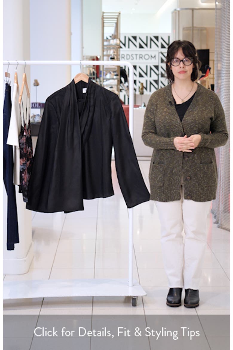 Long Sleeve Silk Foulard Top video