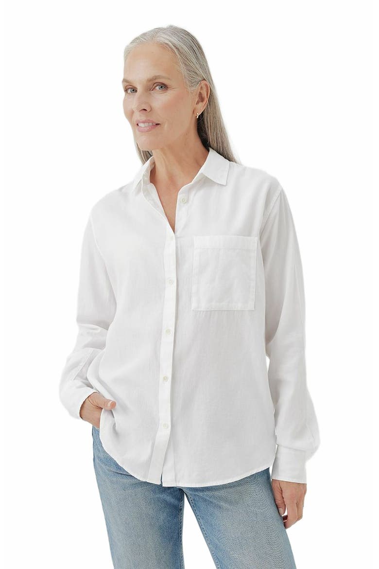 Organic Cotton Sunset Lightweight Cotton Classic Shirt, Alternate, color, White