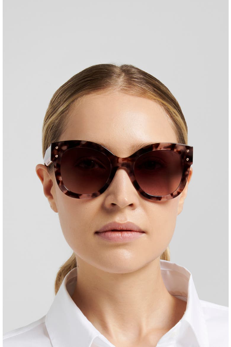 HER 0410/S 52mm Square Sunglasses, Alternate, color, PEACH HAVANA/ BROWN SF