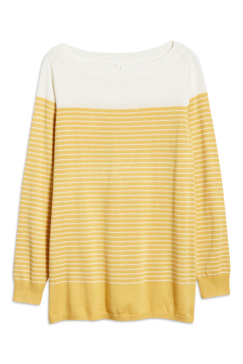 Women's Colorblock Stripe Sweater, Alternate, color, YELLOW PLACED STRIPE