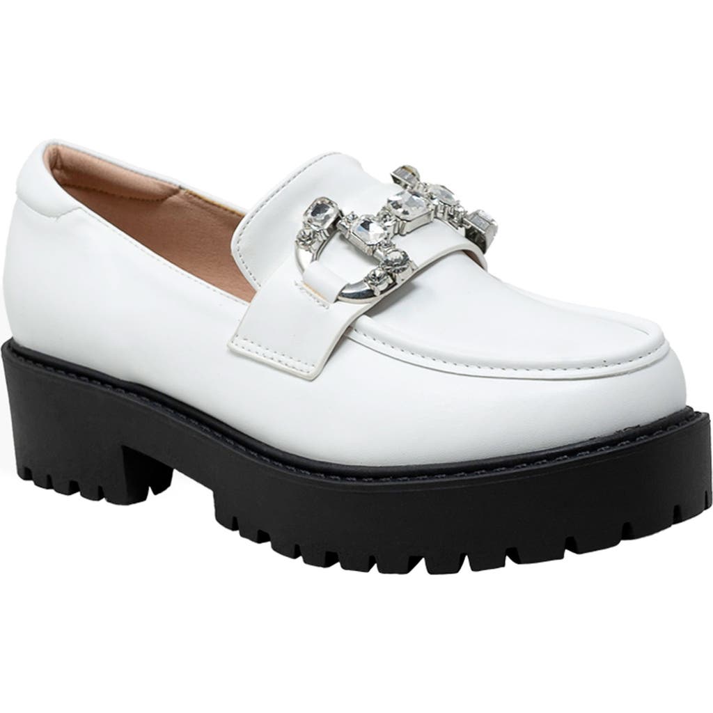 Chase & Chloe Chase And Chloe Rhinestone Bit Platform Loafer