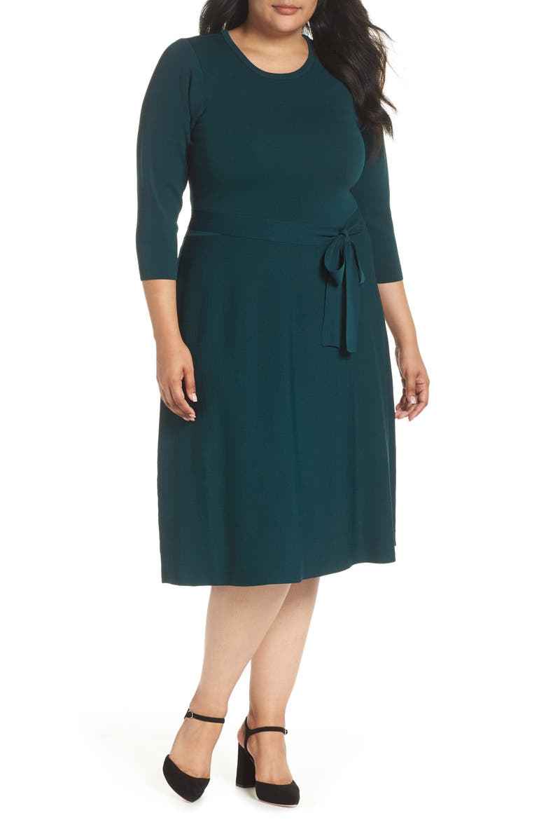 Fit & Flare Sweater Dress, Main, color, SPR