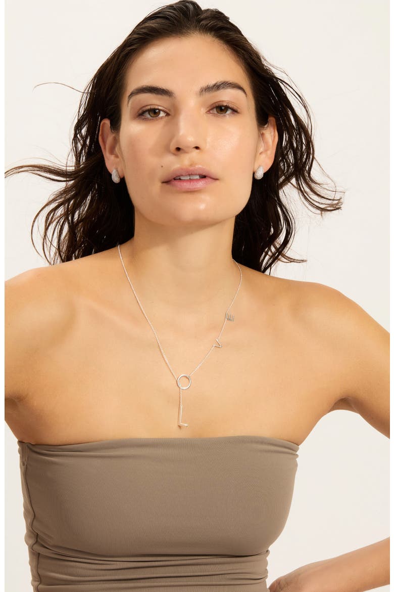 Adjustable Love Lariat Necklace, Alternate, color, SILVER