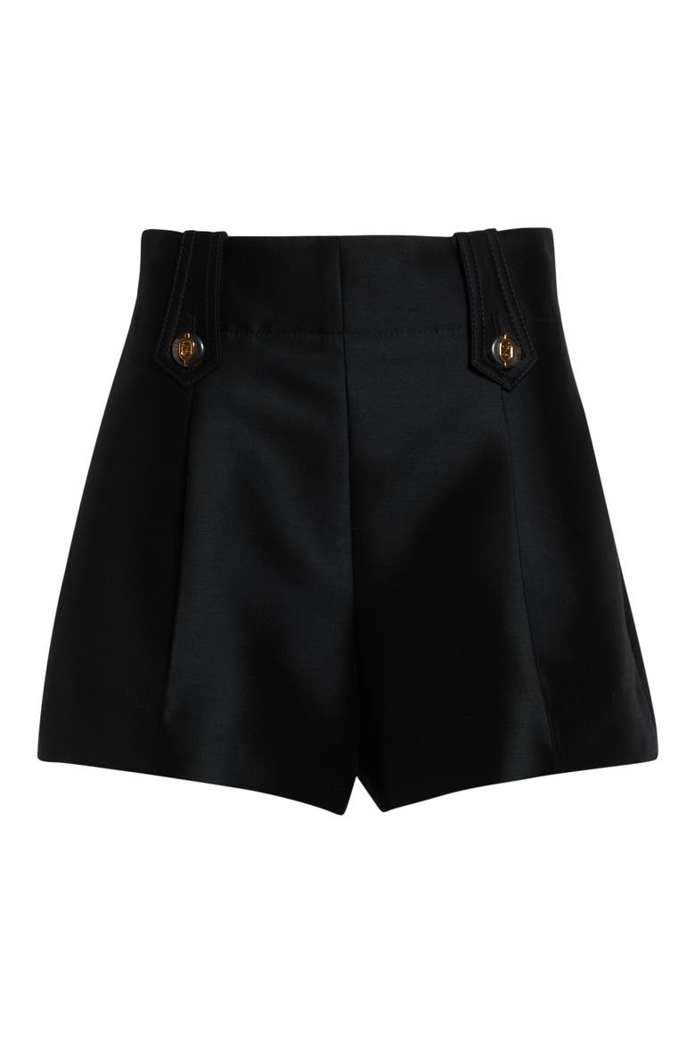 Valiant Tailored Wool & Silk Shorts, Alternate, color, BLACK