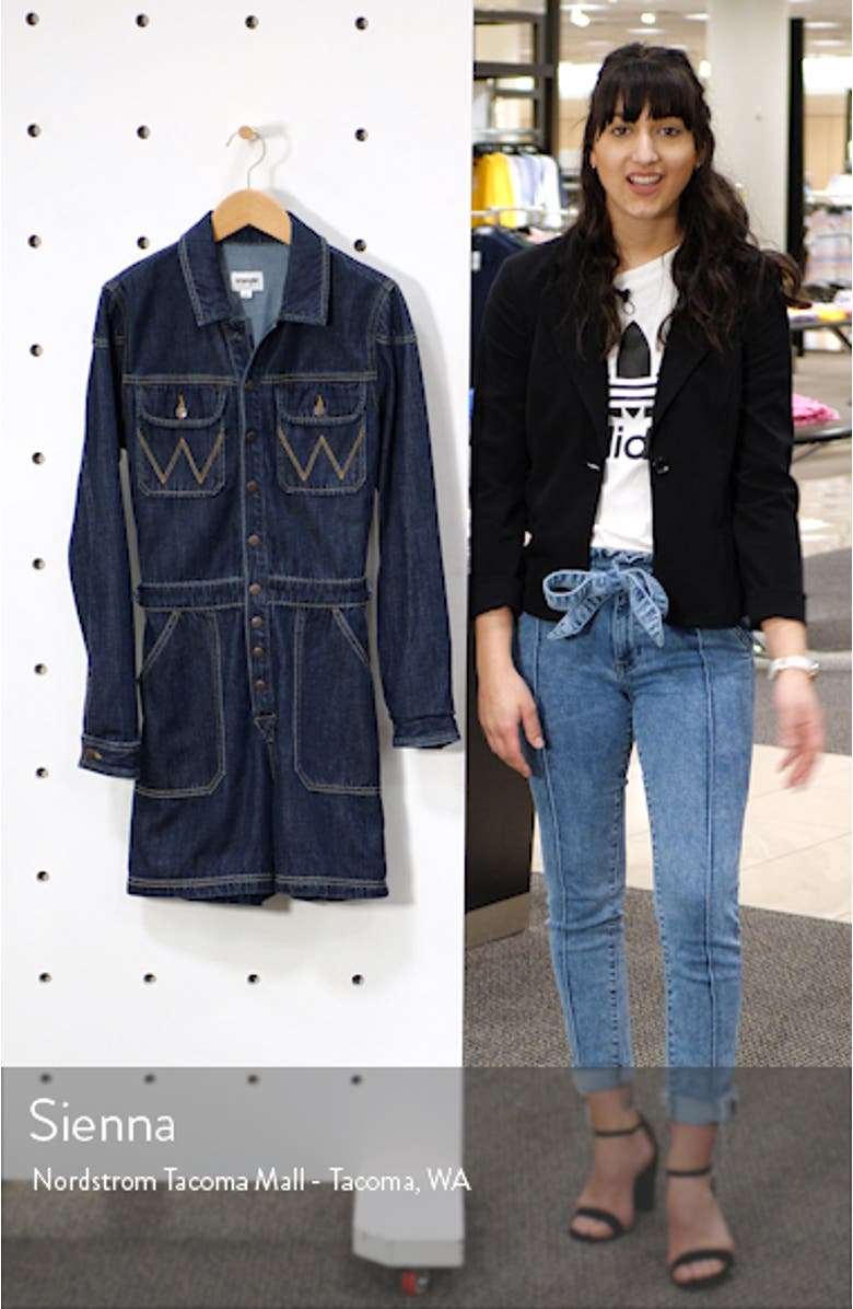 Long Sleeve Denim Romper, sales video thumbnail