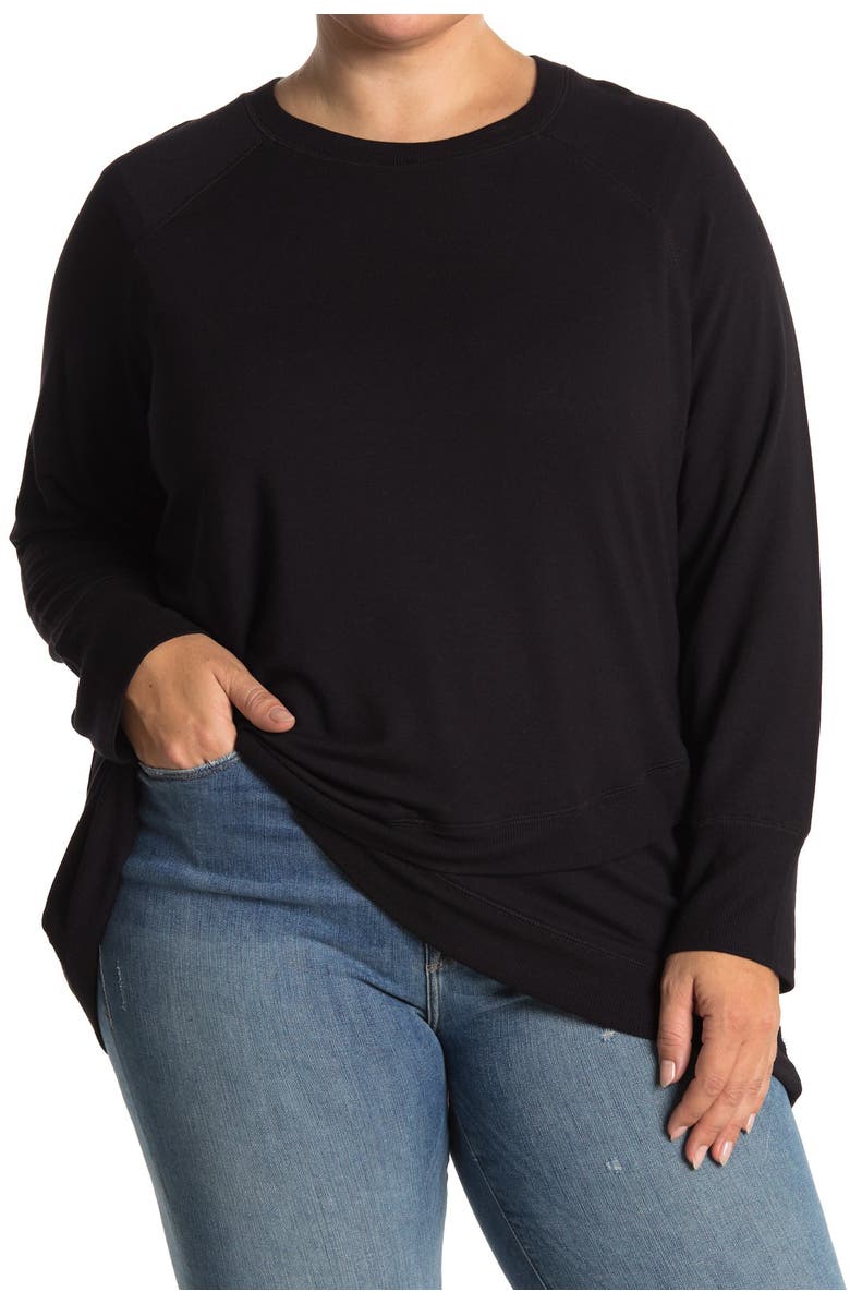 Workshop Crew Neck Crossover Hem Sweatshirt, Main, color,