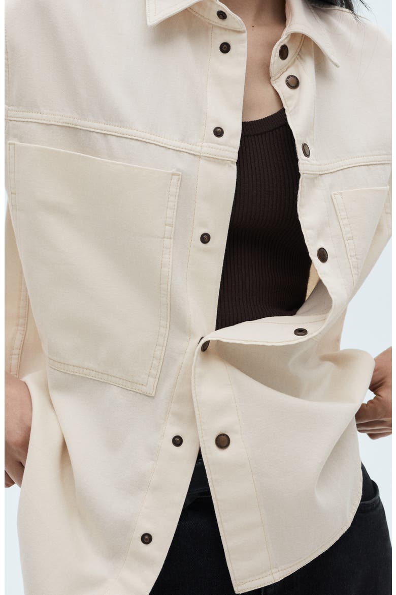 Patch Pocket Denim Overshirt, Alternate, color, ECRU
