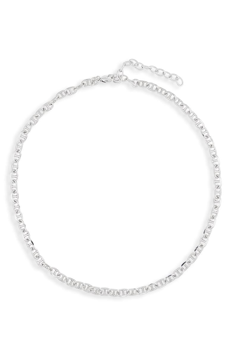 THE SIS KISS Mia Mariner Chain Necklace, Main, color, Silver