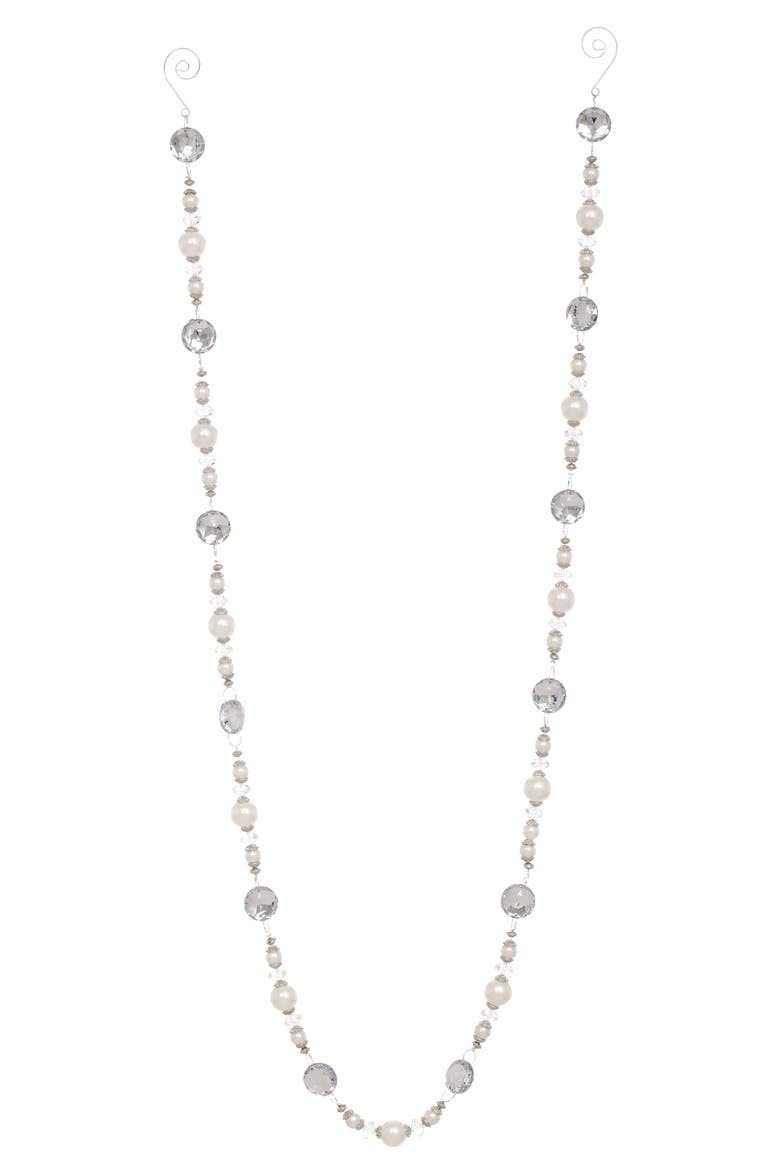 Jeweled Pearl Bead Garland, Set of 4, Main, color, Clear