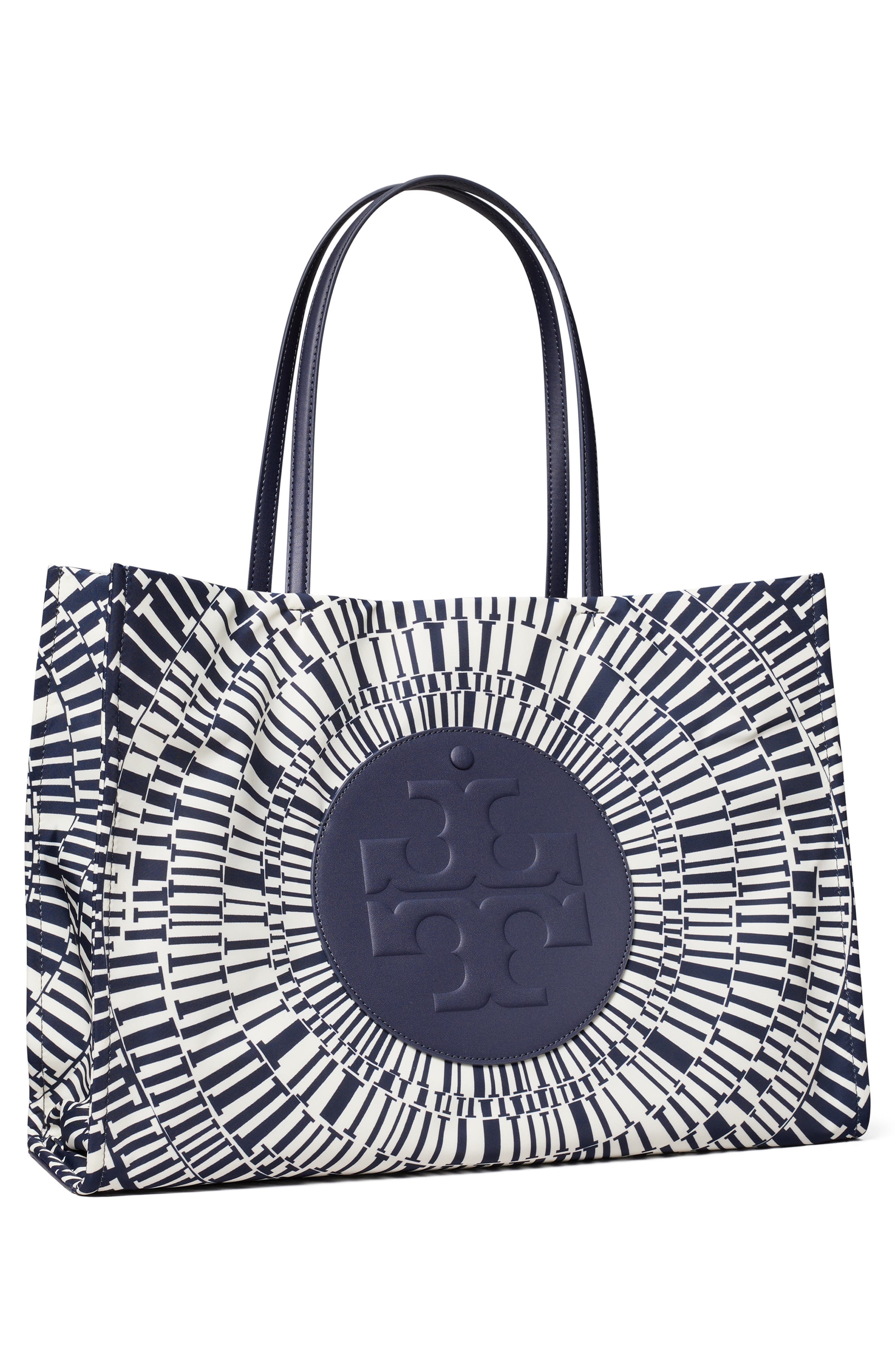 Ella Print Tote, Alternate, color, NAVY CIRCLE