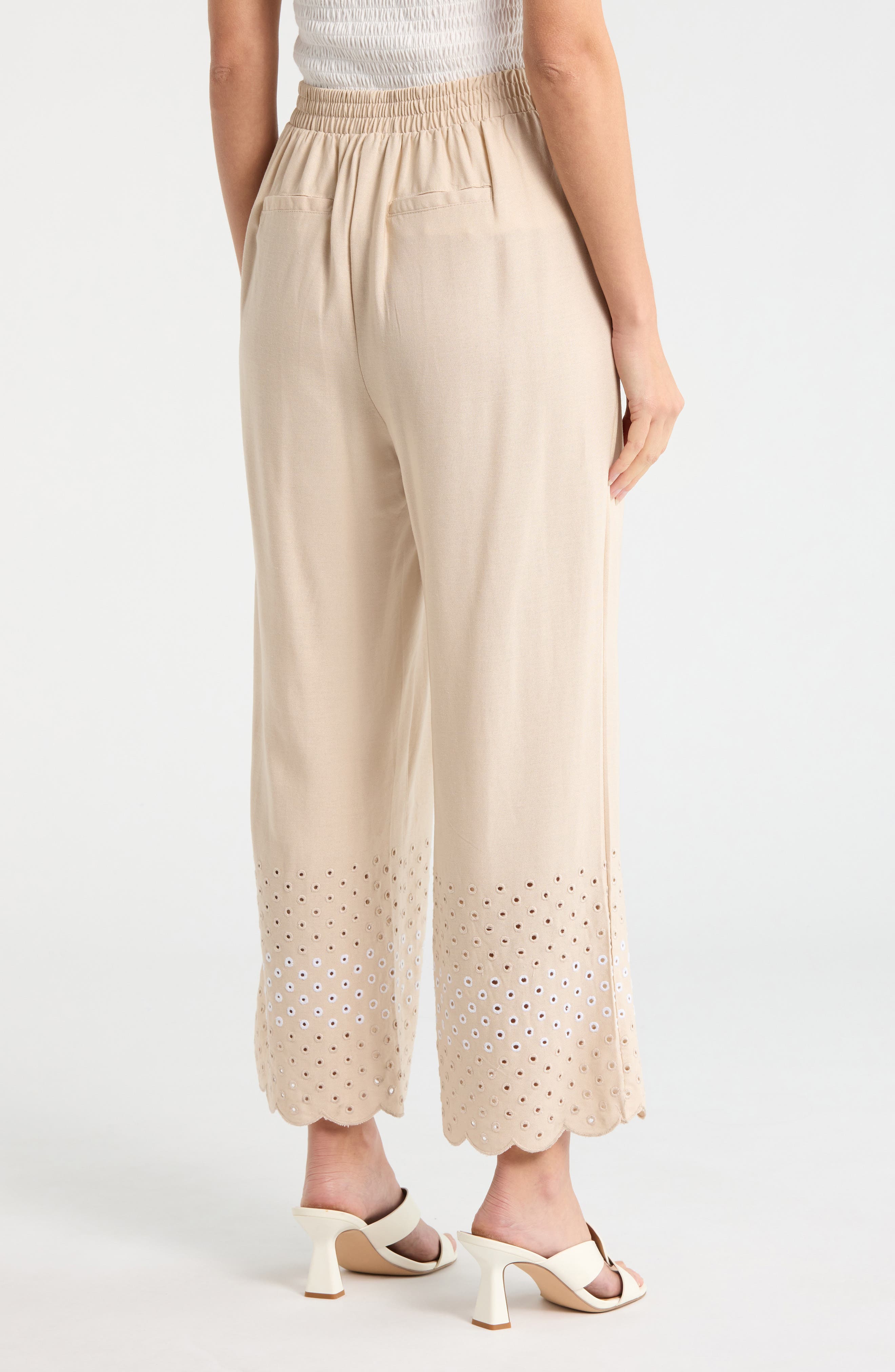 Eyelet Scallop Hem Pants - image 2