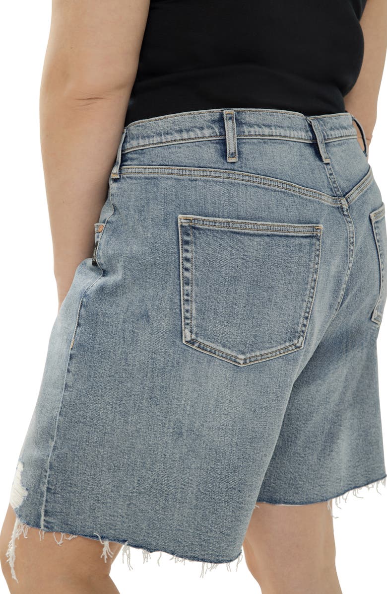 Silver Jeans Co. Relaxed Raw Hew Denim Bermuda Shorts, Alternate, color, 