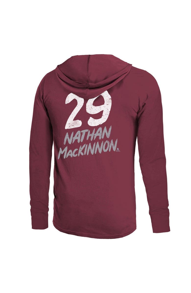 Majestic Threads Men's Majestic Threads Nathan MacKinnon Burgundy Colorado Avalanche 2022 Stanley Cup Champions Softhand Name & Number Pullover Hoodie, Alternate, color, 