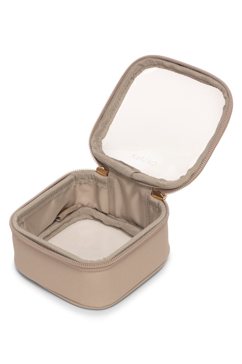 Tiny Clear Cosmetics Case, Alternate, color, STONE